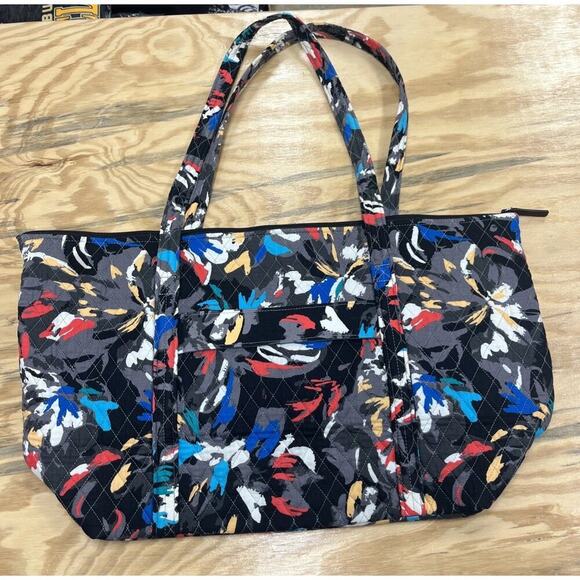 Vera Bradley X- Large Zip TOTE SPLASH FLORAL Shoulder Bag Trolly Slip Carry On - Picture 4 of 16
